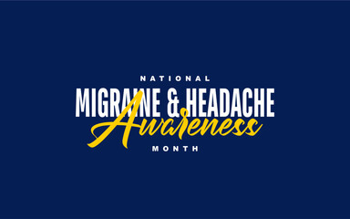 National Migraine and Headache Awareness Month Holiday Concept Vector