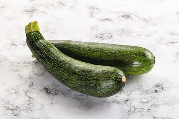 Raw young small green zucchini
