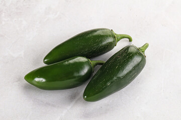 Raw green Mexican jalapeno pepper