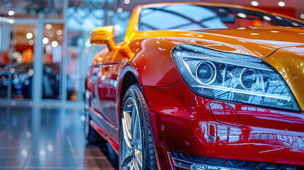 Obraz premium A luxury expensive car in a gradient color in an aurosalon