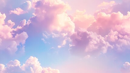 Fototapeta premium Seamless Dreamy Sky Background with Soft Clouds