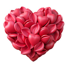 Rose petals forming a heart shape  Hyperrealistic Highly Detailed Isolated On Transparent Background Png File