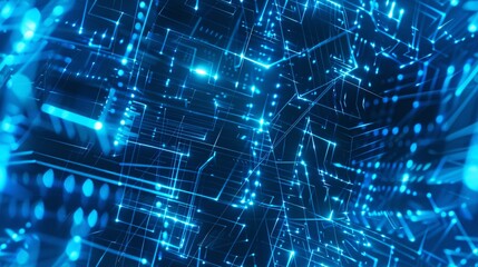 Seamless Futuristic Digital Grid Pattern Background