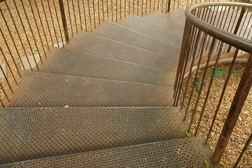 Metallic steel spiral staircase outdoor  