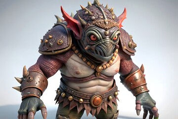 Mythical 3D Monster: Epic Fantasy Game Creature Illustration,3D Gaming Character, Conquer Fantasy Worlds with this Monster