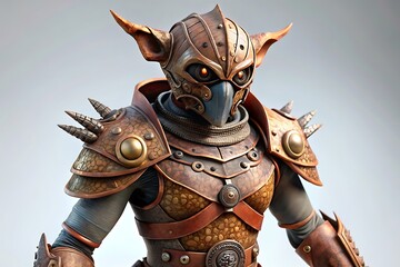 Mystical Masked Warrior: 3D Fantasy Game Character Illustration, Gaming Character, 3d Gaming Character, Fantasy Game Character