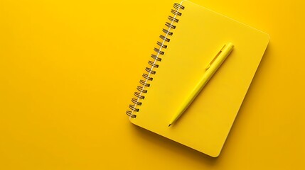 Canary Yellow backdrop framing a vibrant notebook, infusing creativity and positivity into daily routines with sunny hues and cheerful vibes.