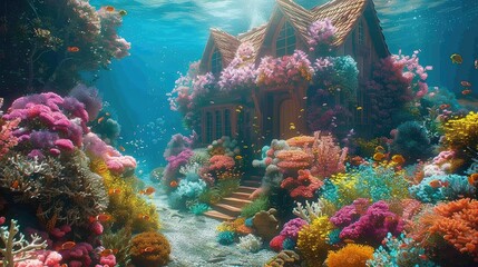 underwater paradise magic world background