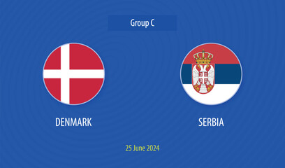 Denmark vs Serbia soccer scoreboard Europe tournament 2024