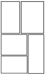Set of templates for manga comic panels. Backgrounds for comics or manga. Comic or Manga background frames and panels, designed for use by mangaka or comic artists.