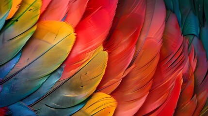 close-up of colorful feather background