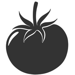 black silhouette tomato icon illustration