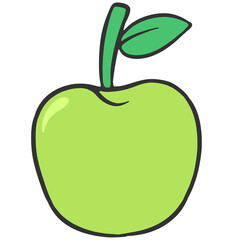green apple icon illustration