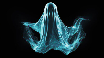 Fototapeta premium Eerily captivating highresolution image of a spectral, floating ghostly apparition in a disembodied form.