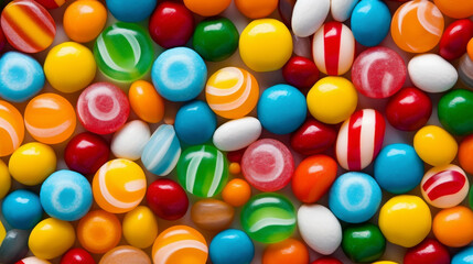 Indulge in the sweet nostalgia of hard candy with its colorful confections and captivating closeup high resolution texture.