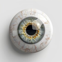 Explore detailed eye anatomy textures and intricate illustrations for a realistic depiction.