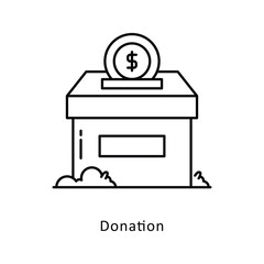 Donation vector filled outline icon style illustration. Symbol on White background EPS 10 File