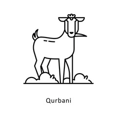 Qurbani vector filled outline icon style illustration. Symbol on White background EPS 10 File