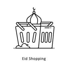 Eid Shopping vector filled outline icon style illustration. Symbol on White background EPS 10 File