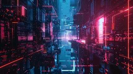 Technological stronghold defending a system of machines from virtual menaces, tinged with a scifi aura