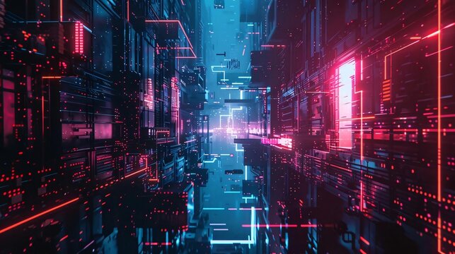 Technological stronghold defending a system of machines from virtual menaces, tinged with a scifi aura