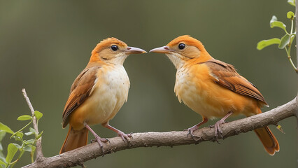 Fototapeta premium The Unique Adaptations of the Rufous Hornero ai generative photo