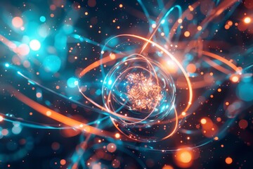 Obraz premium Physics quantum and quantum entanglement, 3d rendering. 3D illustration