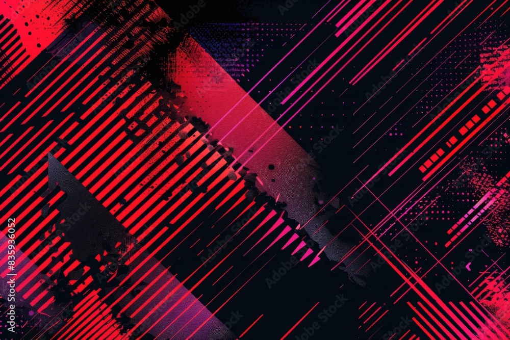 Poster A unique design featuring red and black geometric patterns, great for backgrounds or creative projects