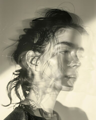 Fototapeta premium Conceptual Double Exposure AI-generated AIPhotography