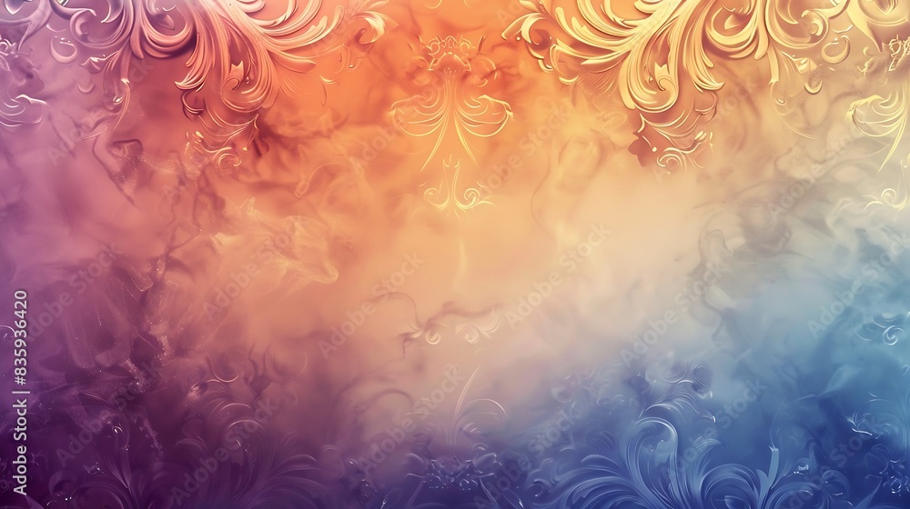 Wall mural captivating wallpaper with gradient background, elegant borders, and an empty center for text copy.