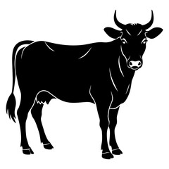 cow black silhouette