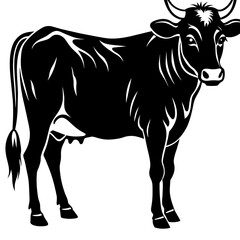 cow black silhouette