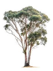Side View of Corymbia Citriodora Tree Isolated on Transparent or White Background, PNG