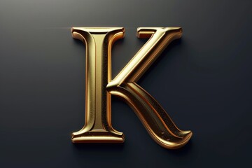 A golden letter 'K' stands out on a dark black background, providing high contrast and visibility