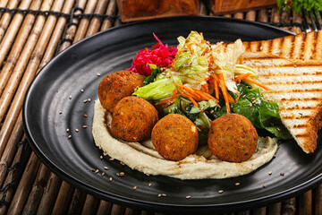 Israeli Falafel with hummus with bread