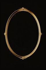Obraz premium A gold circular frame set against a black background