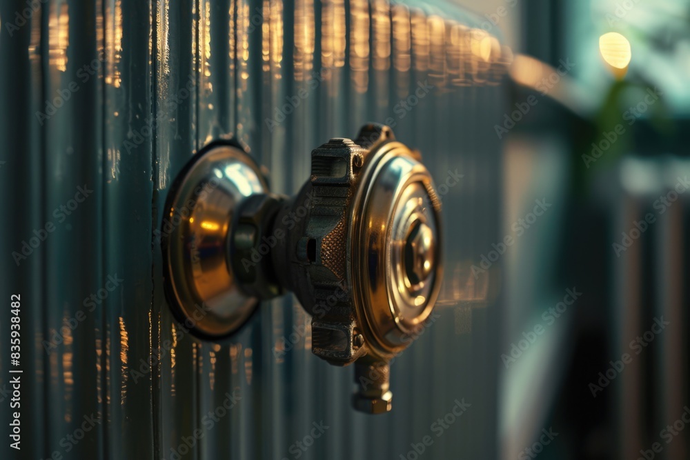 Poster close-up image of a door handle on a door
