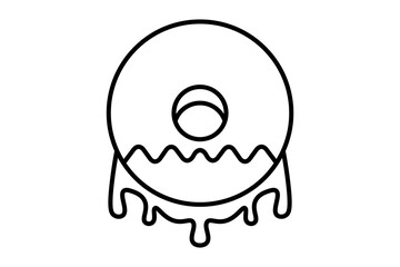 Donut icon. icon related to fast food. suitable for web site, app, user interfaces, printable etc. line icon style. simple vector design editable