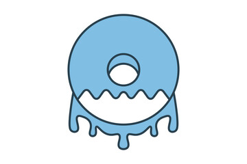 Donut icon. icon related to fast food. suitable for web site, app, user interfaces, printable etc. flat line icon style. simple vector design editable