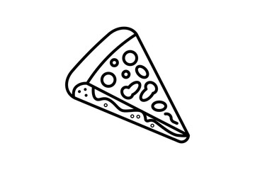 Pizza slice icon. icon related to fast food. suitable for web site, app, user interfaces, printable etc. line icon style. simple vector design editable