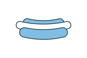 Hot dog icon. icon related to fast food. suitable for web site, app, user interfaces, printable etc. flat line icon style. simple vector design editable