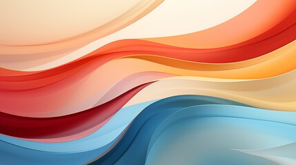 Obraz premium Layers of translucent shapes overlapping to create a sense of depth and dimensionality. Painting Illustration style, Minimal and Simple,