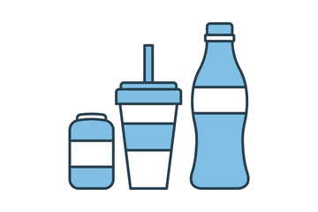 Soda drink icon. icon related to fast food. suitable for web site, app, user interfaces, printable etc. flat line icon style. simple vector design editable