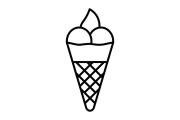 Ice cream cone icon. icon related to fast food. suitable for web site, app, user interfaces, printable etc. line icon style. simple vector design editable