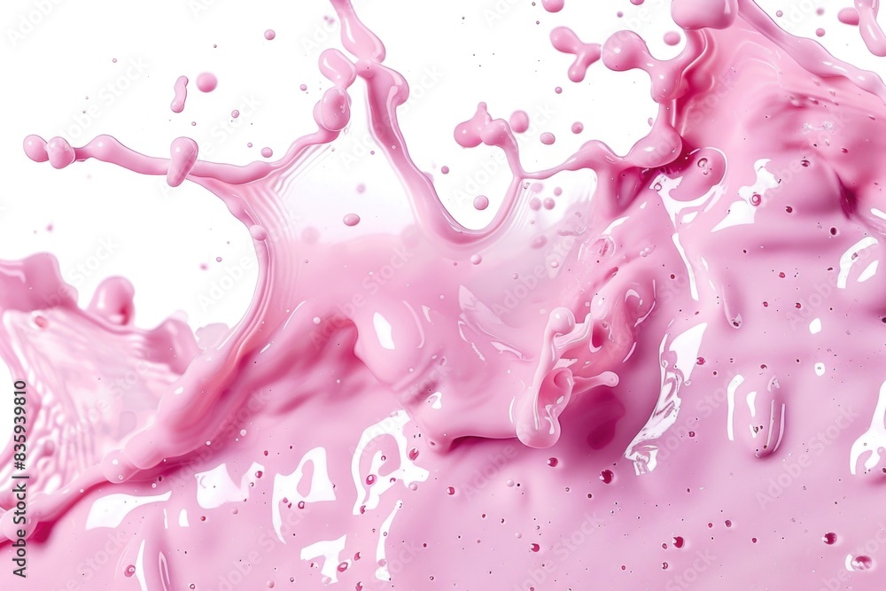 Poster a close-up shot of a pink liquid splashing on a surface