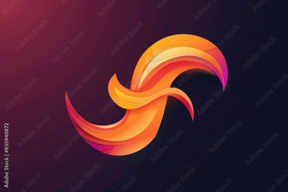Poster A close-up shot of the Firefox logo on a dark background, ideal for use in tech-related designs and marketing materials
