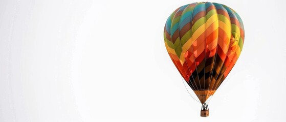 Obraz premium Colorful hot air balloon soaring in a clear sky, symbolizing adventure, freedom, and peaceful travel. Ideal for travel and leisure concepts.