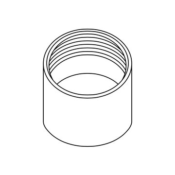 recommend clip art: 吐水口キャップ（水栓、線画）