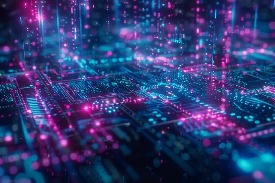 A global marketplace illuminated by the glow of blockchain technology, revolutionizing supply chains and reshaping the future of commerce
