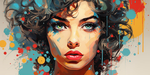 Colorful Woman Portrait Illustration